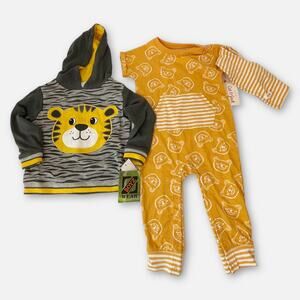 2 pc Toddler Lot - *READ* Boyz Wear Tiger Hoodie 24M, Cat & Jack Bear Romper 18M